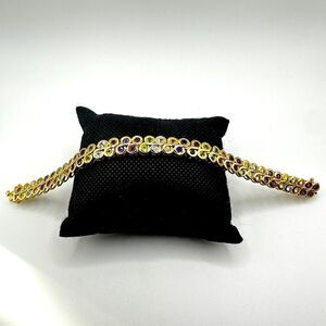 NWOT gold vermeil over sterling silver multi-gemstone bracelet!